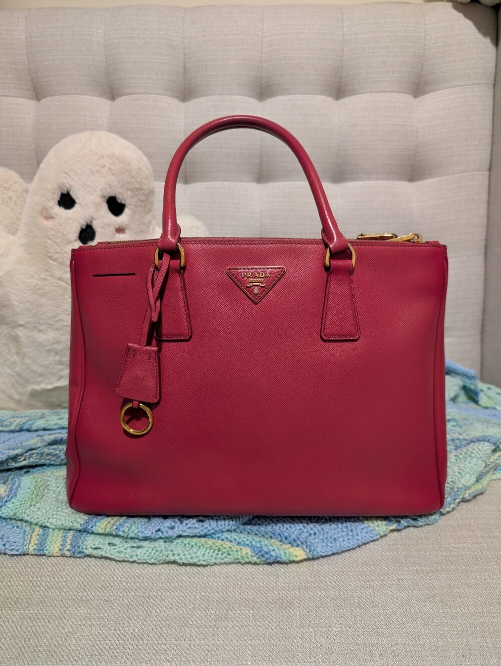 Prada Saffiano Leather Satchel Tote Bag